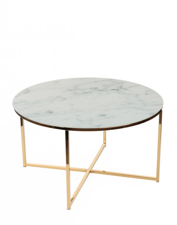 Stolik kawowy Alisma white / golden