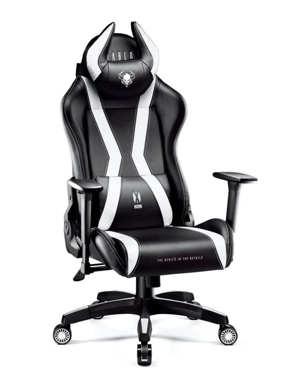 Fotel Diablo X-Horn 2.0 Normal: Czarno-biały