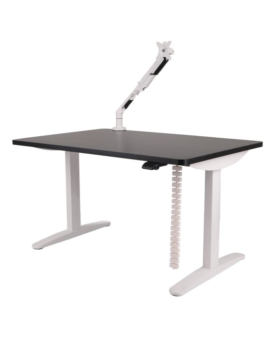 Zestaw: Biurko Alto 102 White + uchwyt na monitor + osłona kabli