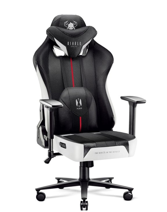 Fotel Diablo X-Player 2.0 King: Biało-czarny