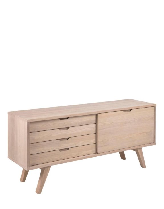 Komoda drewniana do salonu A-line, jasny dąb