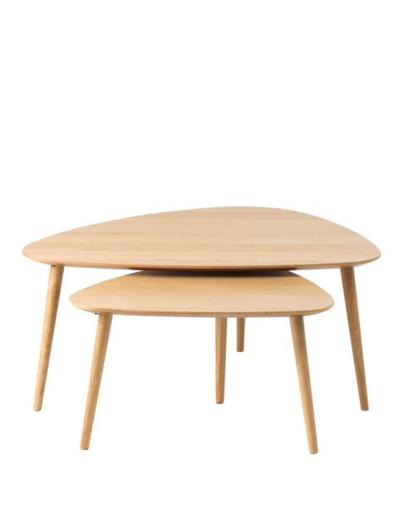 Podwójny, trójkątny stolik kawowy Adda (48592780), dąb (3029) - OUTLET