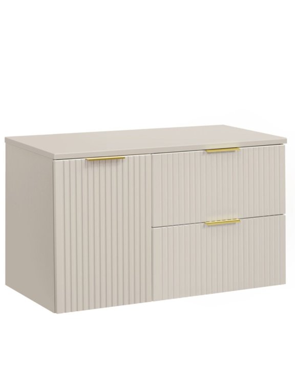 Kaszmirowa szafka pod umywalkę z koszem na pranie (SET-ADC B CASHMERE 100CM LB)