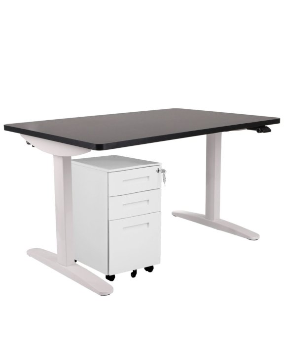 Zestaw: Biurko Alto 102 White + kontenerek
