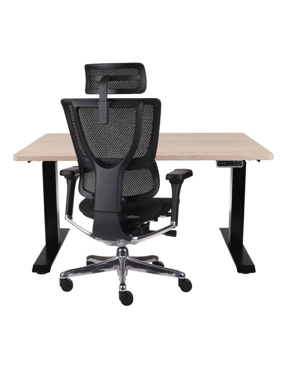 Zestaw: Fotel Ioo 2 + Biurko regulowane Alto 101 Black