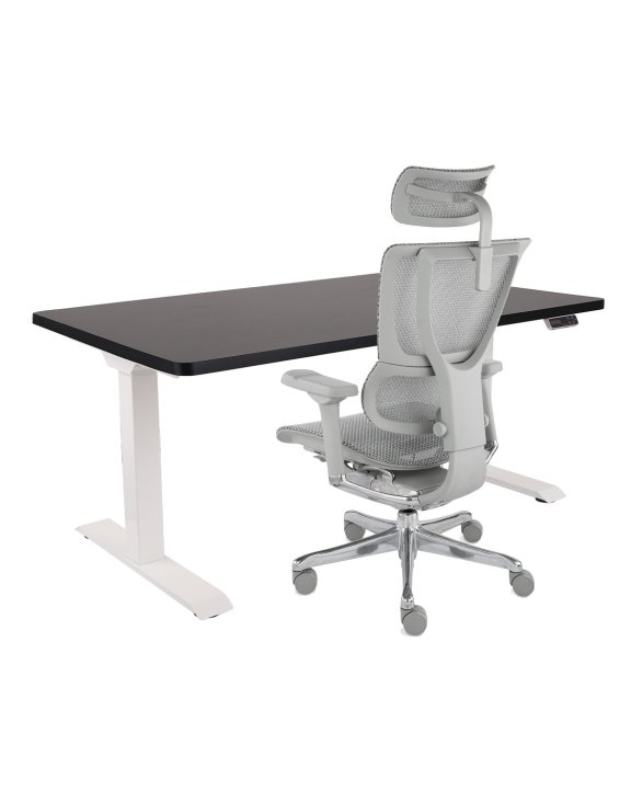 Zestaw: Fotel Ioo 2 + Biurko regulowane Alto 101 White