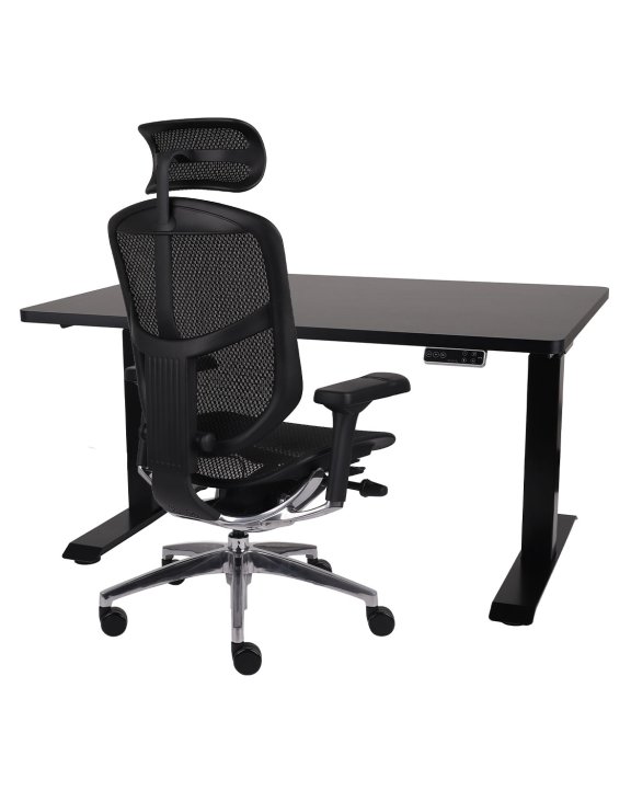 Zestaw gamingowy: Fotel Enjoy 2 BS Black + Biurko regulowane Alto 101 Black