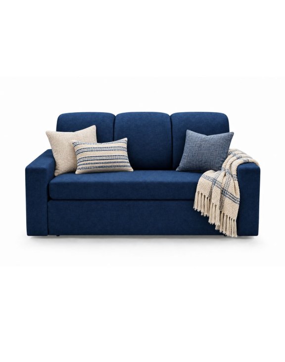 Klasyczna sofa amerykanka 3-osobowa z funkcją spania Ewelina - kolor granat - wysłka express 24 - 48 h