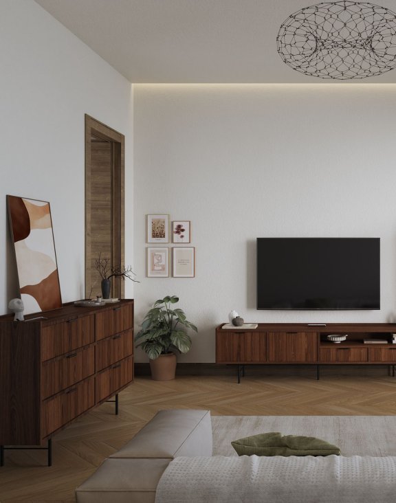 noomroom Comodă cu 6 sertare Edison nuc warmia de la Karol - magazin