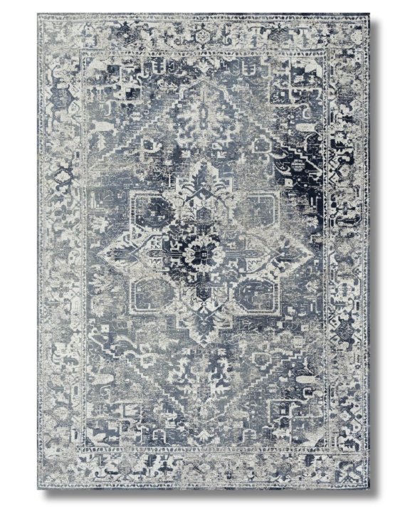 Niebieski dywan perski vintage Tabriz Atlantide 9646 140x200