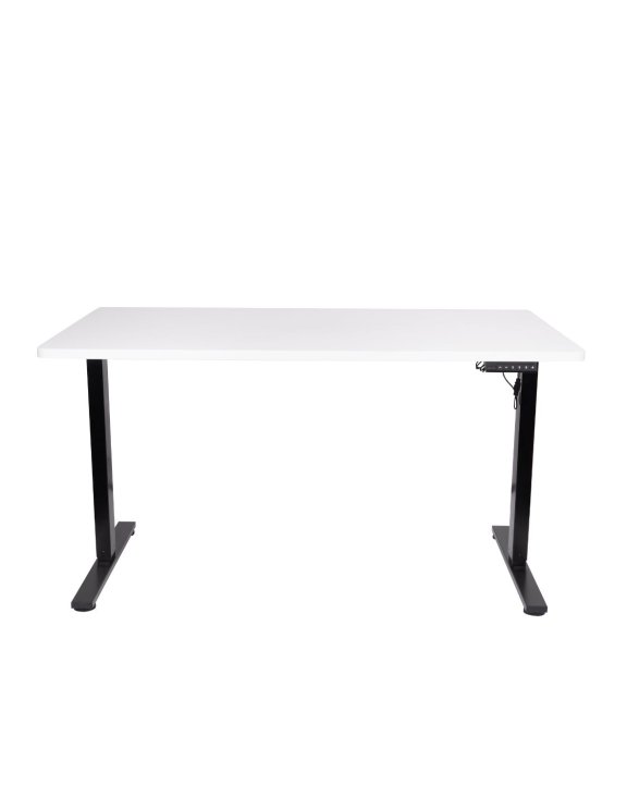 Biurko z regulacją wysokości Alto 100 Biały Blat, Czarne nogi 140 cm (3583) - OUTLET