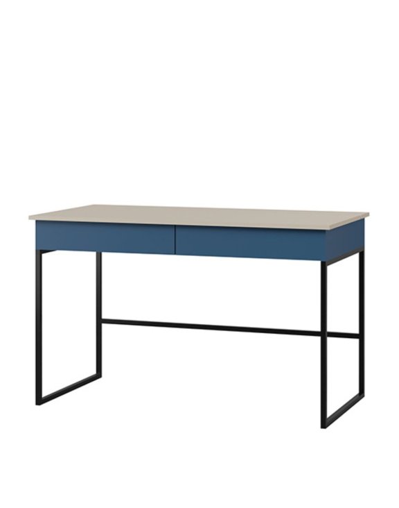 Biurko z szufladami młodzieżowe 125 cm (Lorin 10 kaszmir/błękit)