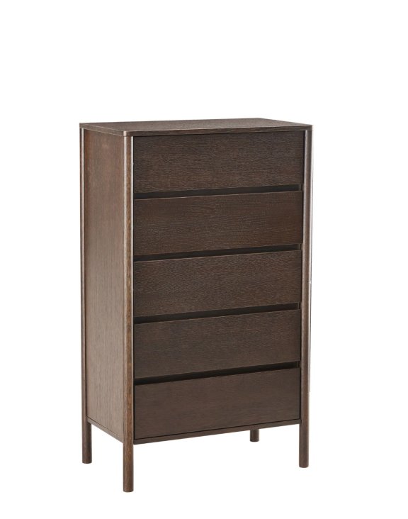 Wysoka komoda Blair z 5 szufladami (CD02) przydymiony dąb 70x118 cm
