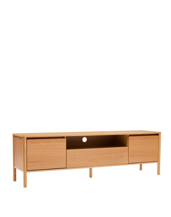 Szafka RTV Blair (TU01) dębowa – 180 cm, nogi z litego drewna