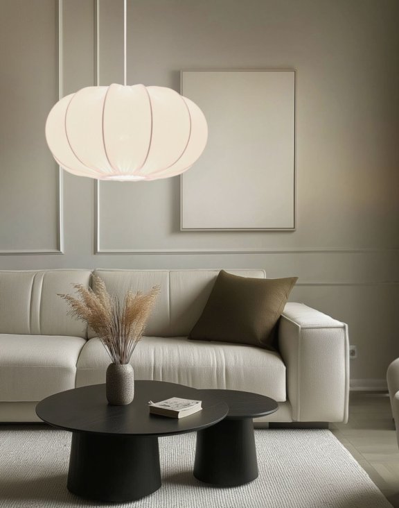 Lampa sufitowa z kremowym abażurem Cafee