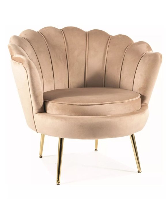 Fotel Camellia 1 Velvet Beżowy
