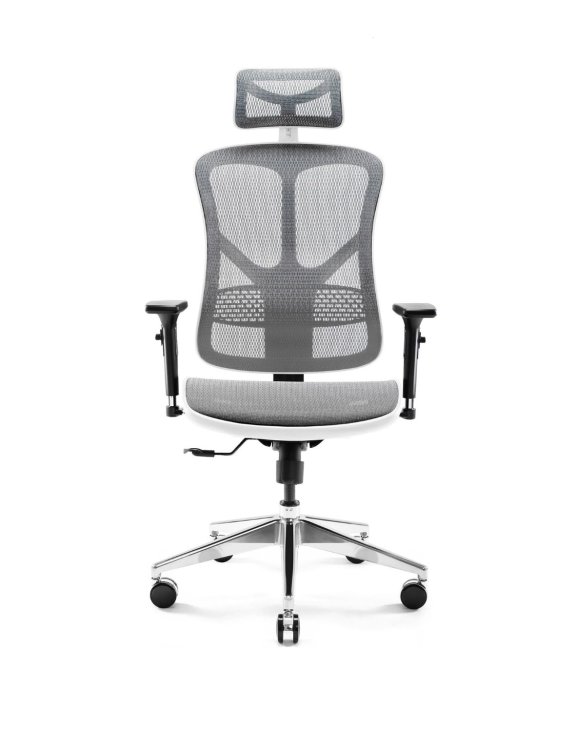 Fotel ergonomiczny Diablo V-Basic: biało-szary