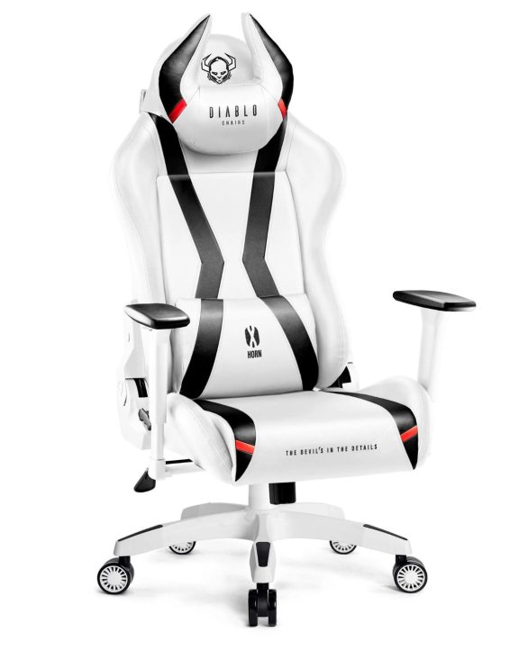 Fotel gamingowy Diablo X-Horn 2.0 King Size biało-czarny