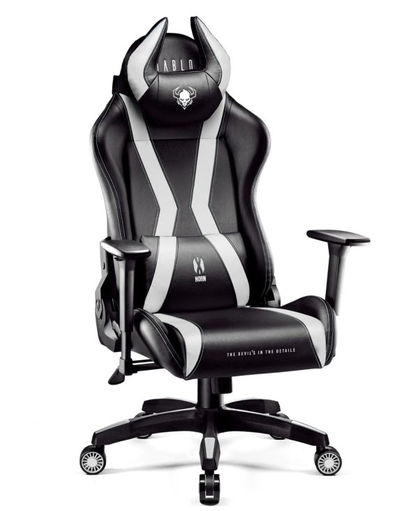 Fotel gamingowy Diablo X-Horn 2.0 King Size czarno-biały