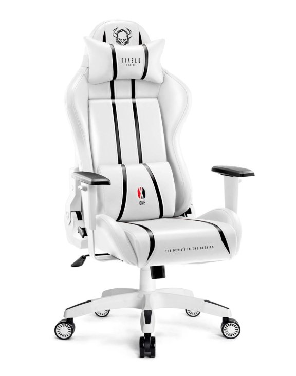 Fotel gamingowy Diablo X-One 2.0 King Size: biało-czarny