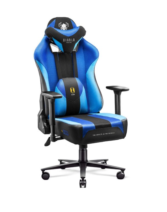 Fotel gamingowy Diablo X-Player 2.0 materiałowy King Size: Frost Black