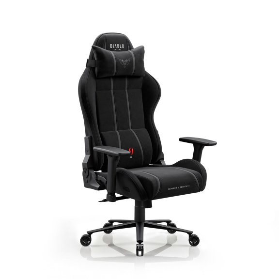 Fotel gamingowy materiałowy Normal Size, czarny: Diablo X-One 2.0 Burned Black