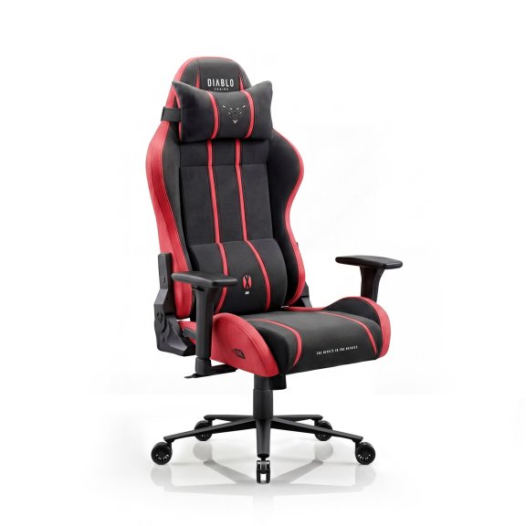 Fotel gamingowy materiałowy Normal czarno-czerwony: Diablo X-One Bloody Mary