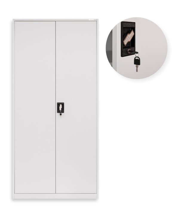 Metalowa szafa na klucz biurowa na dokumenty Geneva Grey (3623 ABC) - OUTLET