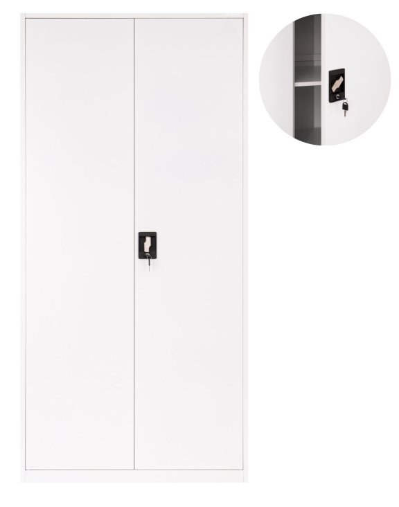 Metalowa szafa na klucz biurowa na dokumenty Geneva White (3383) - OUTLET