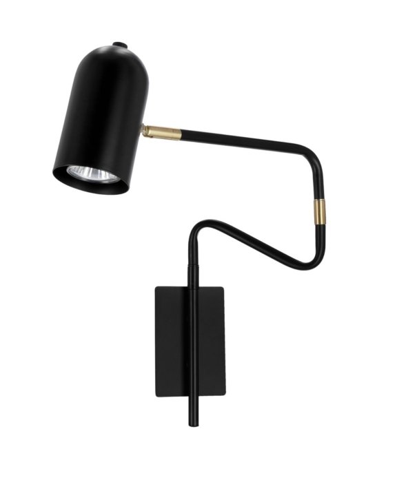 Regulowany kinkiet czarny lampa Hosti