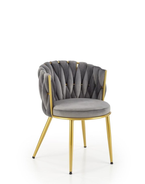 Krzesło K517 popielate, tapicerowane velvet, nowoczesny design