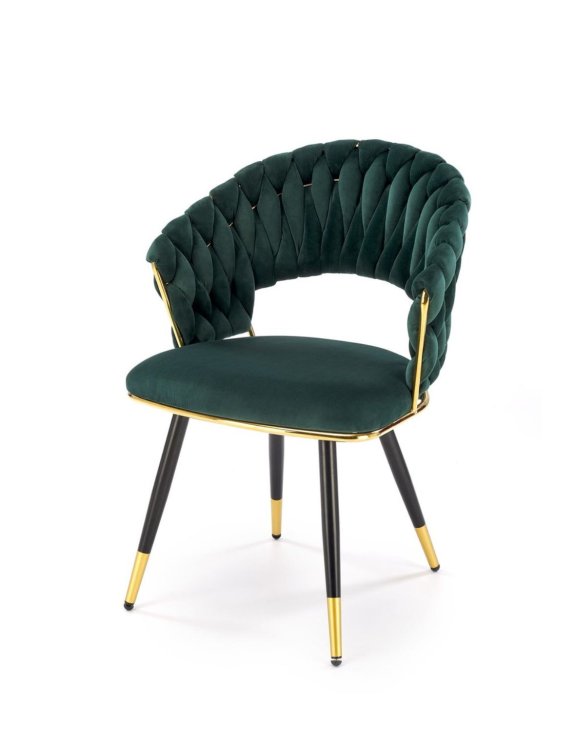 Krzesło K551 zielone, tapicerowane velvet, nowoczesny design