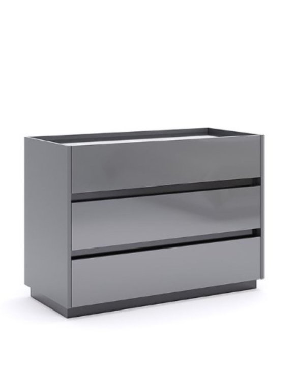 Komoda szara z szufladami 100 cm Teo