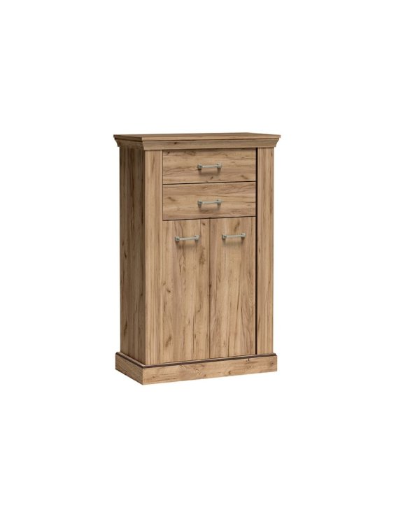 Wąska komoda z szufladami Antica A-3 kraft złoty 82 cm