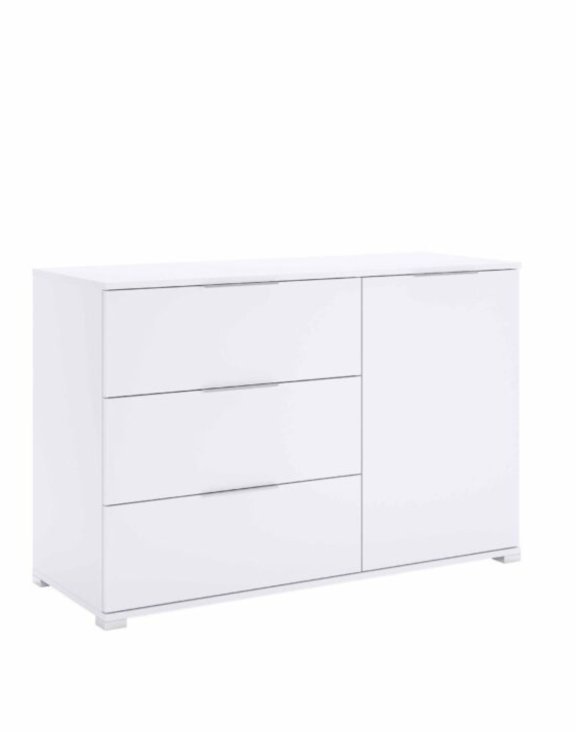 Biała komoda 120 cm z szufladami i szafką Barton BT-61-WM