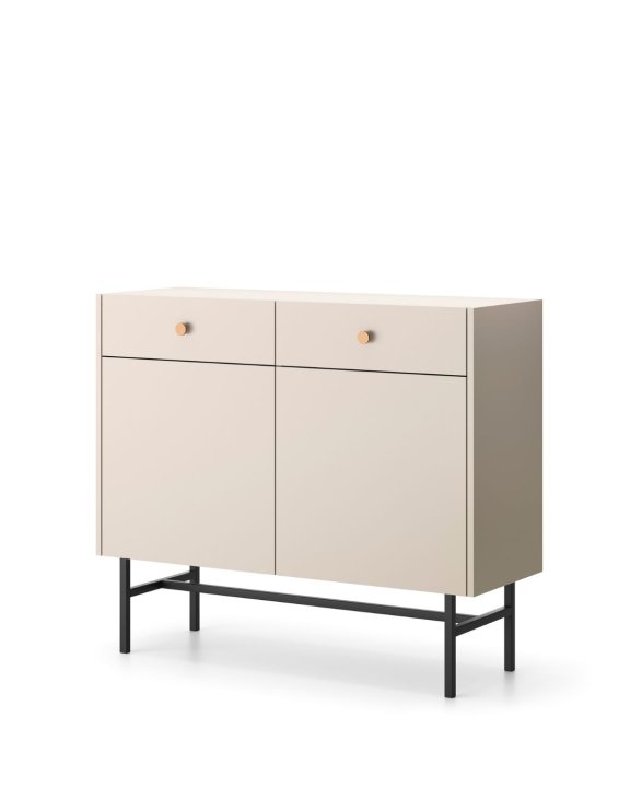 Komoda kaszmirowa Diva z 2 szufladami i 2 szafkami (2D2SZ) 104 cm