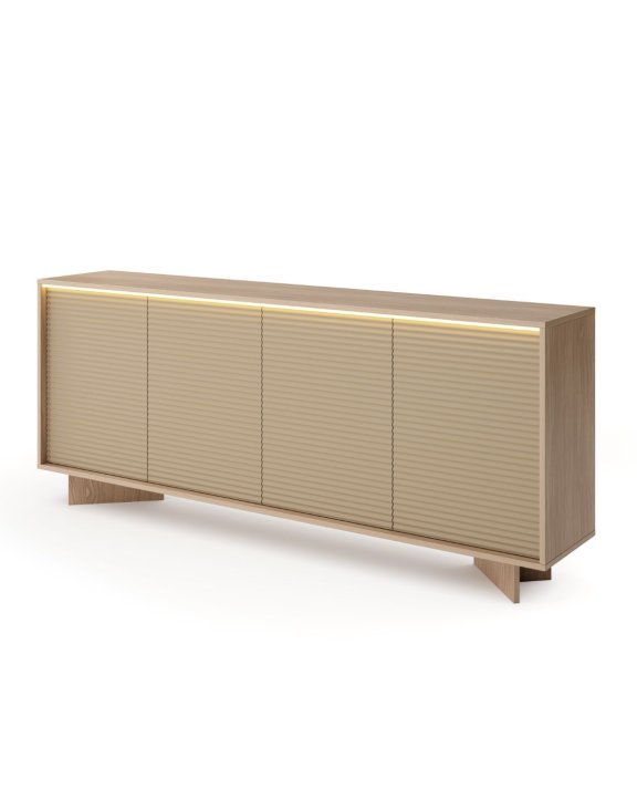 Duża komoda Semi B 204 cm 4D LED cappuccino bolivar naturalny
