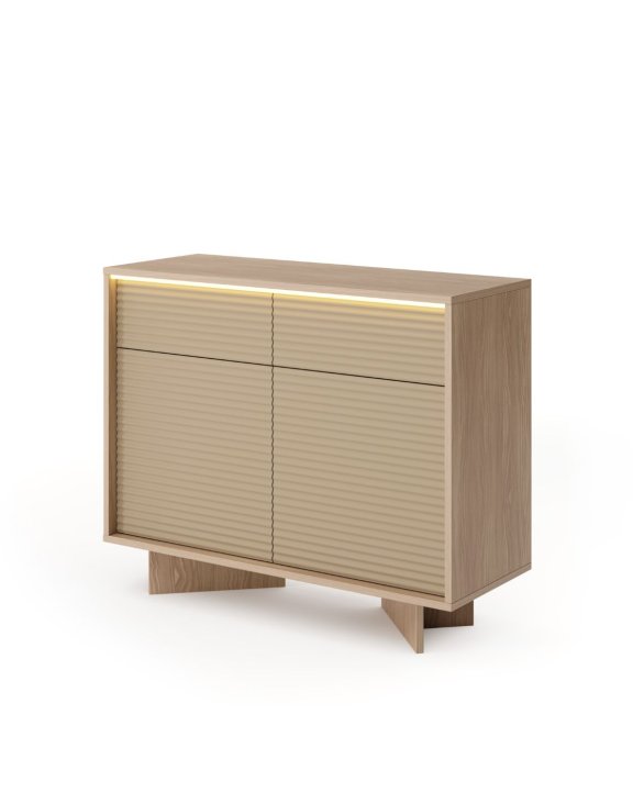Komoda Semi D 104 cm 2D2S LED cappuccino bolivar naturalny