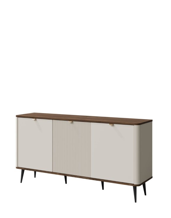 Trzydrzwiowa komoda 160 cm szafki Marly kaszmir/orzech