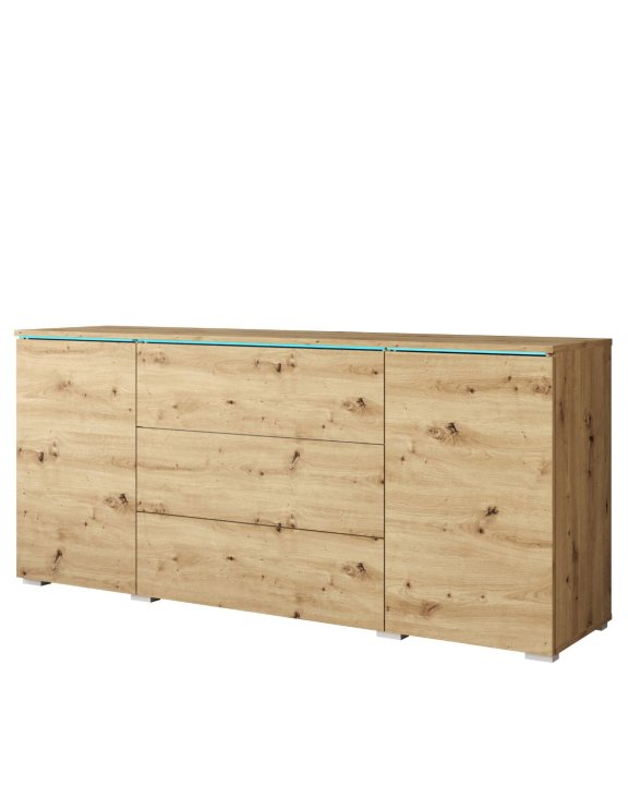 Komoda z szufladami i szafkami Vera 150 cm dąb artisan
