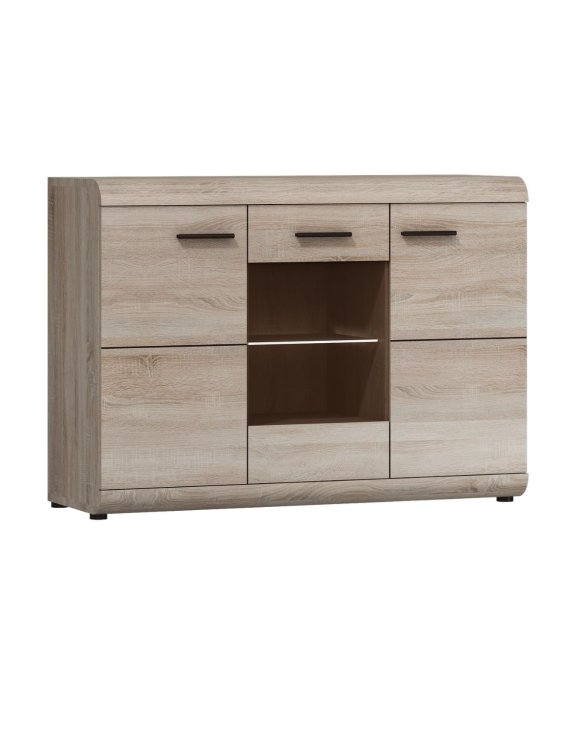 Komoda dąb sonoma z witryną Link E 120 3D