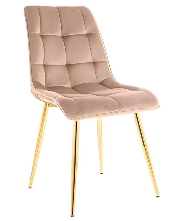 Krzesło Chic Złoty Velvet Beż