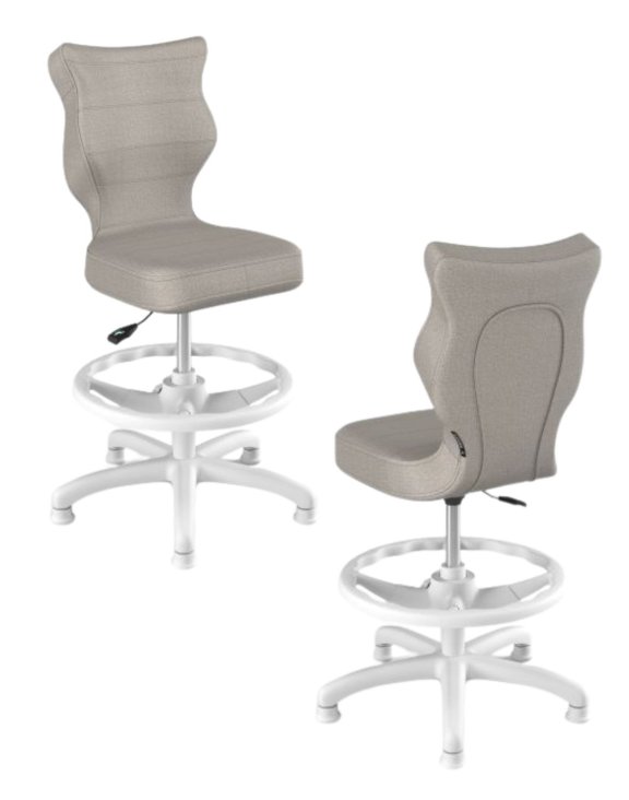 Krzesło dziecięce Entelo Petit z podnóżkiem 119-142 cm Biała Podstawa, Rozmiar 3 WK+P