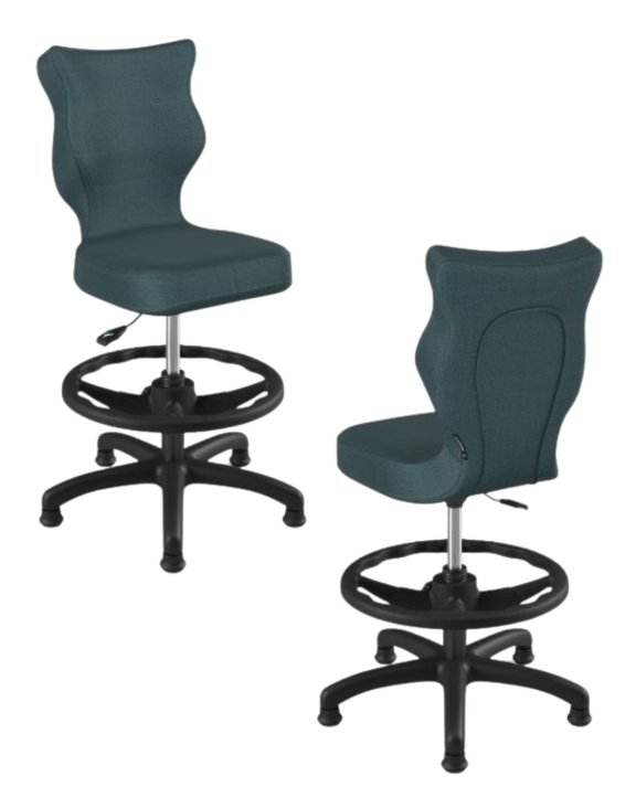 Krzesło dziecięce Entelo Petit z podnóżkiem 133-159 cm Czarna Podstawa, Rozmiar 4 WK+P