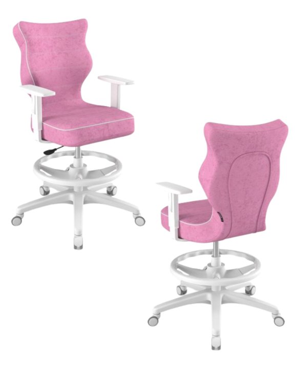 Krzesło młodzieżowe Duo z podnóżkiem, biała podstawa, wzrost 159-188 cm, rozmiar 6 WK+P