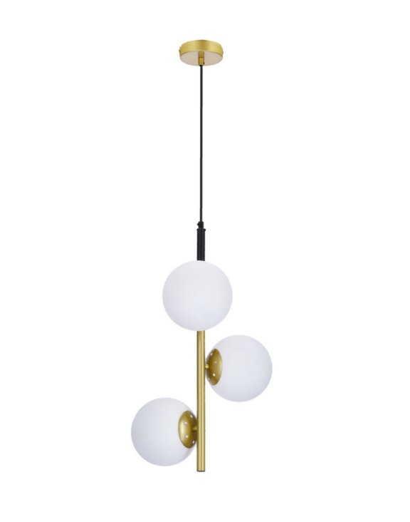 Lampa wisząca 3 Duo kule czarny mat/złoto
