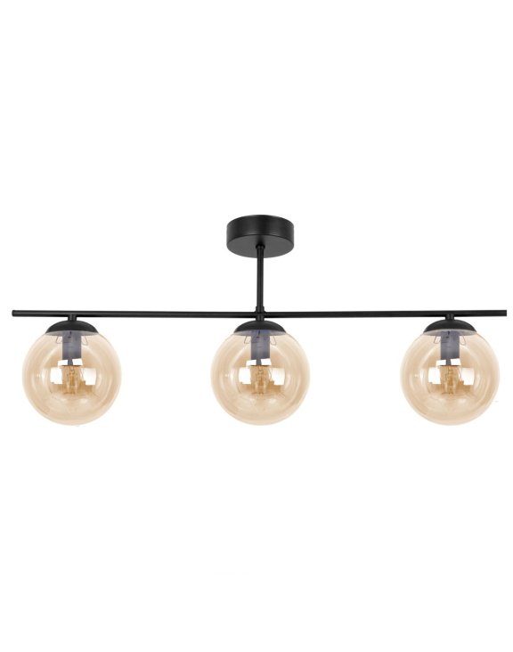 Lampa sufitowa trzy bursztynowe klosze K-5164 Delta