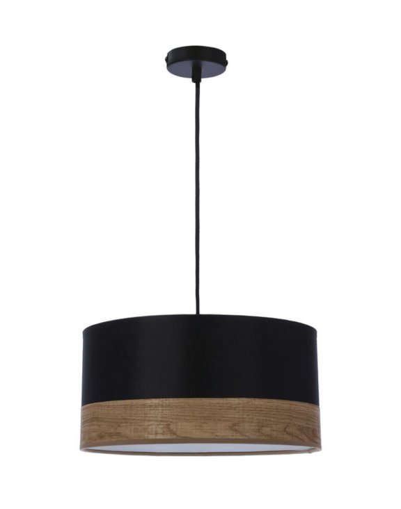 Lampa wisząca Porto z abażurem czarna