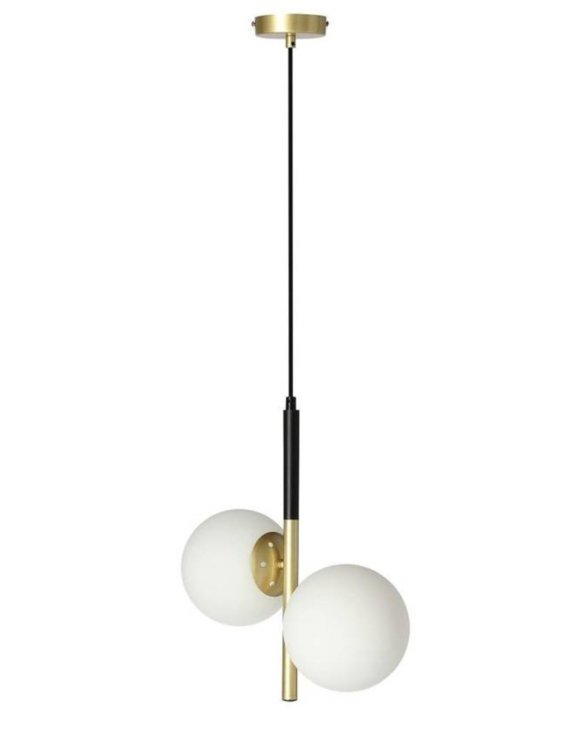 Lampa wisząca Duo kule czarny mat/złoto