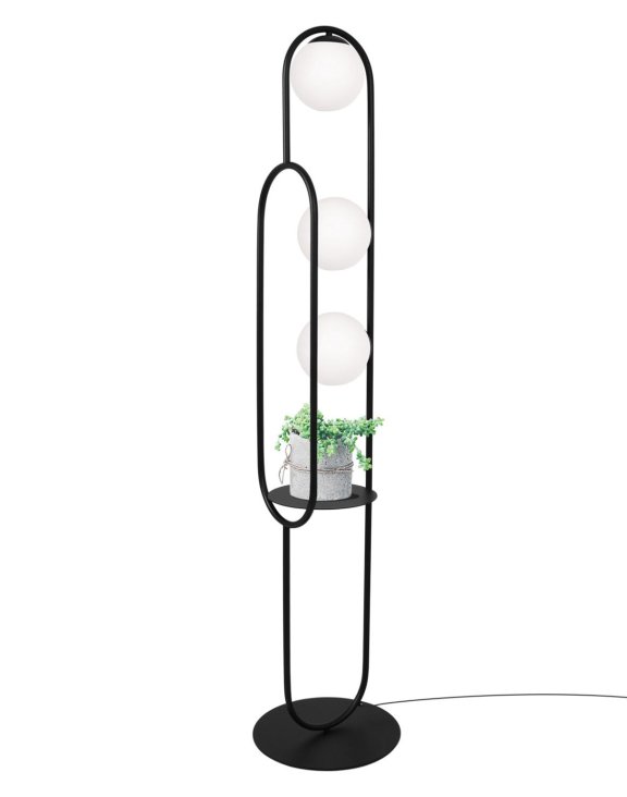 Nowoczesna lampa podłogowa z półką Finestra K-4963